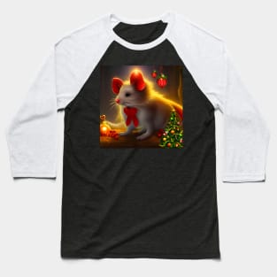 Cute little christmas mouse Baseball T-Shirt